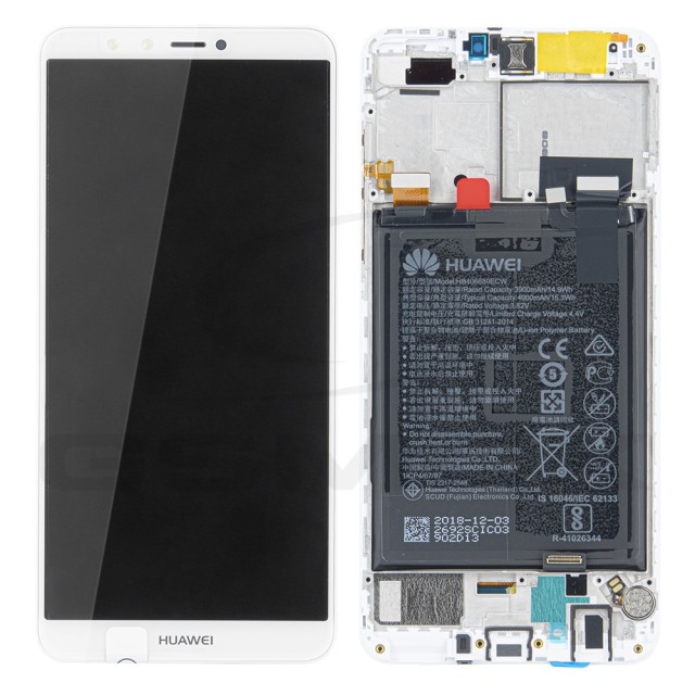 WYŚWIETLACZ LCD DO HUAWEI Y9 2018 Z RAMKĄ I BATERIĄ BIAŁY 02351VFU ORYGINAŁ SERVICE PACK