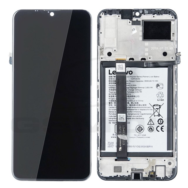 WYŚWIETLACZ LCD DO LENOVO K10 NOTE CZARNY Z RAMKĄ I BATERIĄ 57983103070 ORYGINAŁ SERVICE PACK