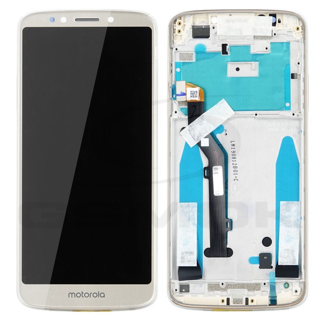 WYŚWIETLACZ LCD DO MOTOROLA MOTO G6 PLAY XT1922 XT1922-3 Z RAMKĄ ZŁOTY  57983114419 5D68C10051 ORYGINAŁ SERVICE PACK