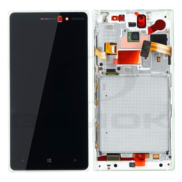 WYŚWIETLACZ LCD DO NOKIA LUMIA 830 Z RAMKĄ SREBRNY 00812T0 [ORYGINAŁ]