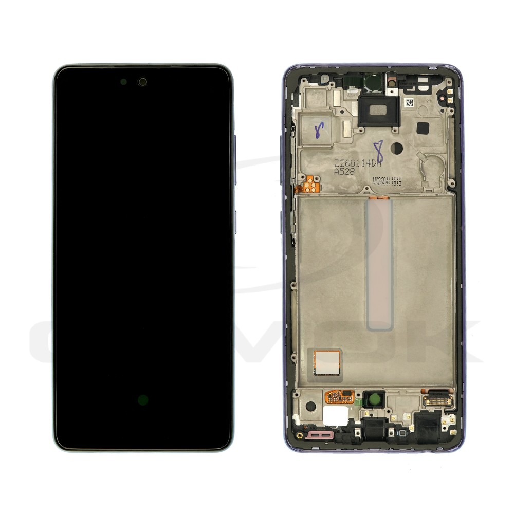 WYŚWIETLACZ LCD DO SAMSUNG A528 GALAXY A52S 5G Z RAMKĄ FIOLETOWY GH82-26909C GH82-26861C GH82-26863C GH82-26910C ORYGINAŁ SERVICE PACK
