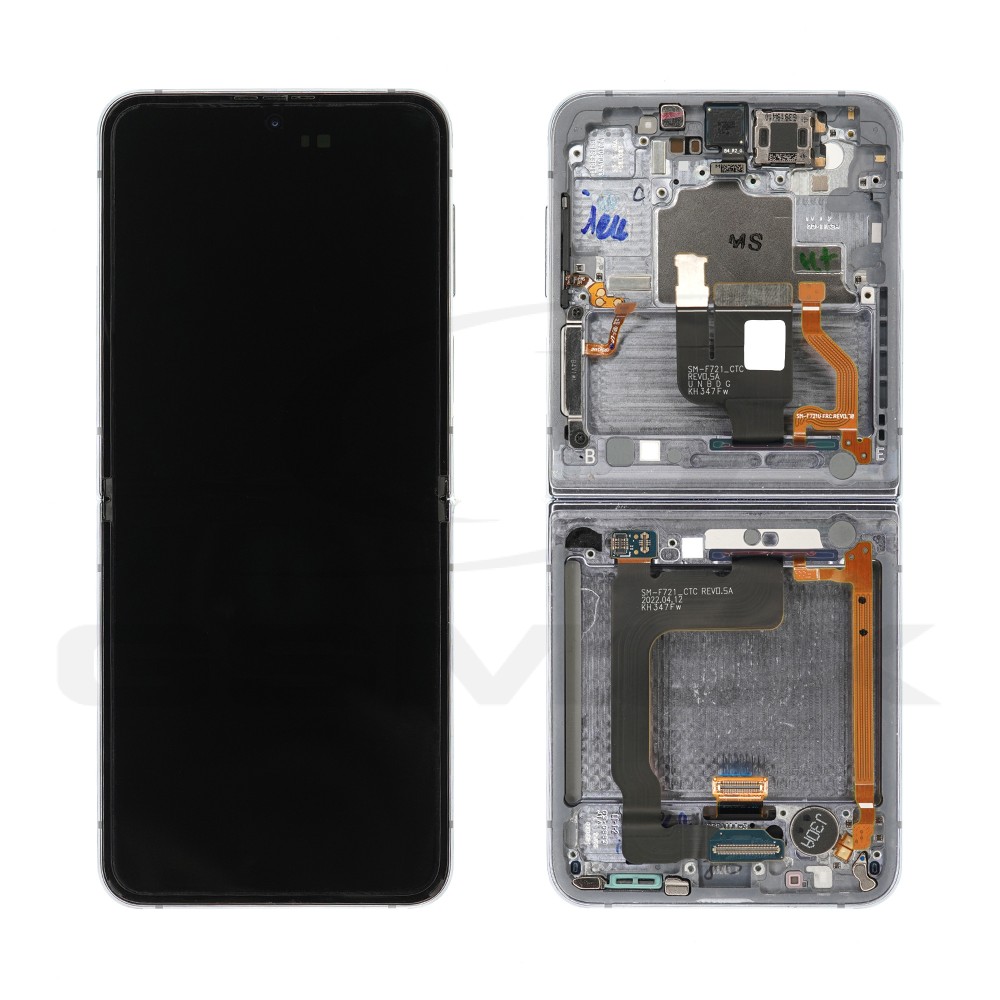 WYŚWIETLACZ LCD + PANEL DOTYKOWY KOMPLET SAMSUNG F721 GALAXY Z FLIP 4 5G Z RAMKĄ NIEBIESKI [REGENEROWANY]