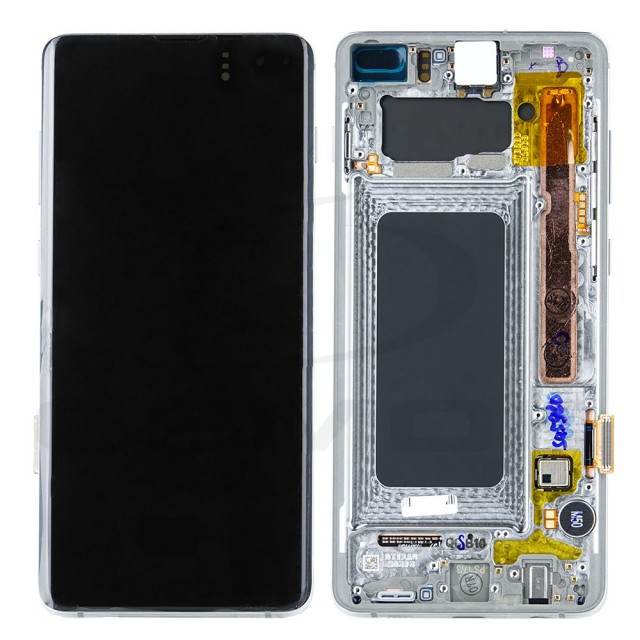 WYŚWIETLACZ LCD DO SAMSUNG G975 GALAXY S10 PLUS SREBRNY Z RAMKĄ GH82-18849G GH82-18834G ORYGINAŁ SERVICE PACK