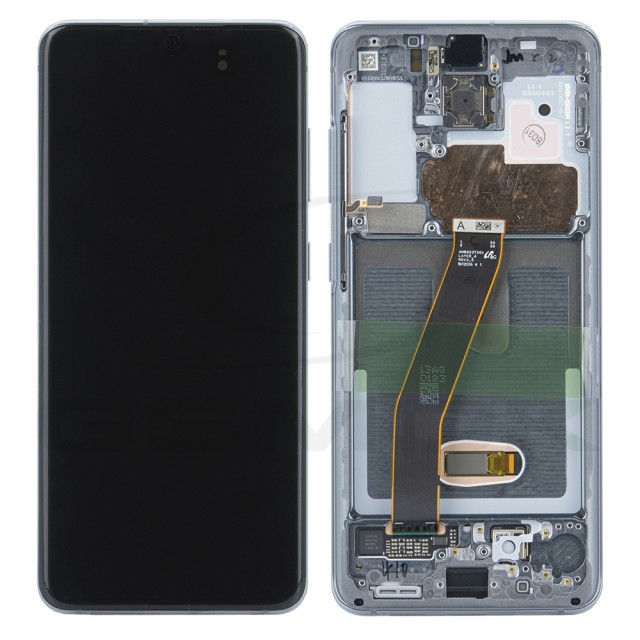 WYŚWIETLACZ LCD DO SAMSUNG G980 G981 GALAXY S20 SZARY Z RAMKĄ GH82-22131A, GH82-22123A ORYGINAŁ SERVICE PACK