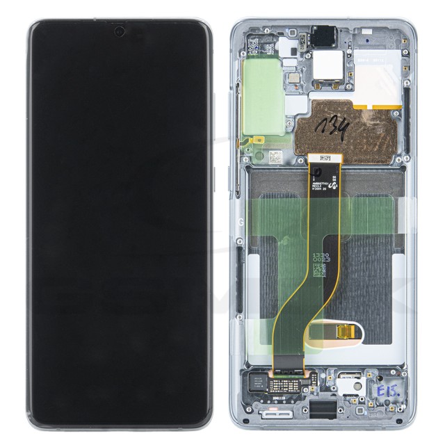 WYŚWIETLACZ LCD DO SAMSUNG G985 G986 GALAXY S20 PLUS SZARY Z RAMKĄ GH82-22134E, GH82-22145E ORYGINAŁ SERVICE PACK