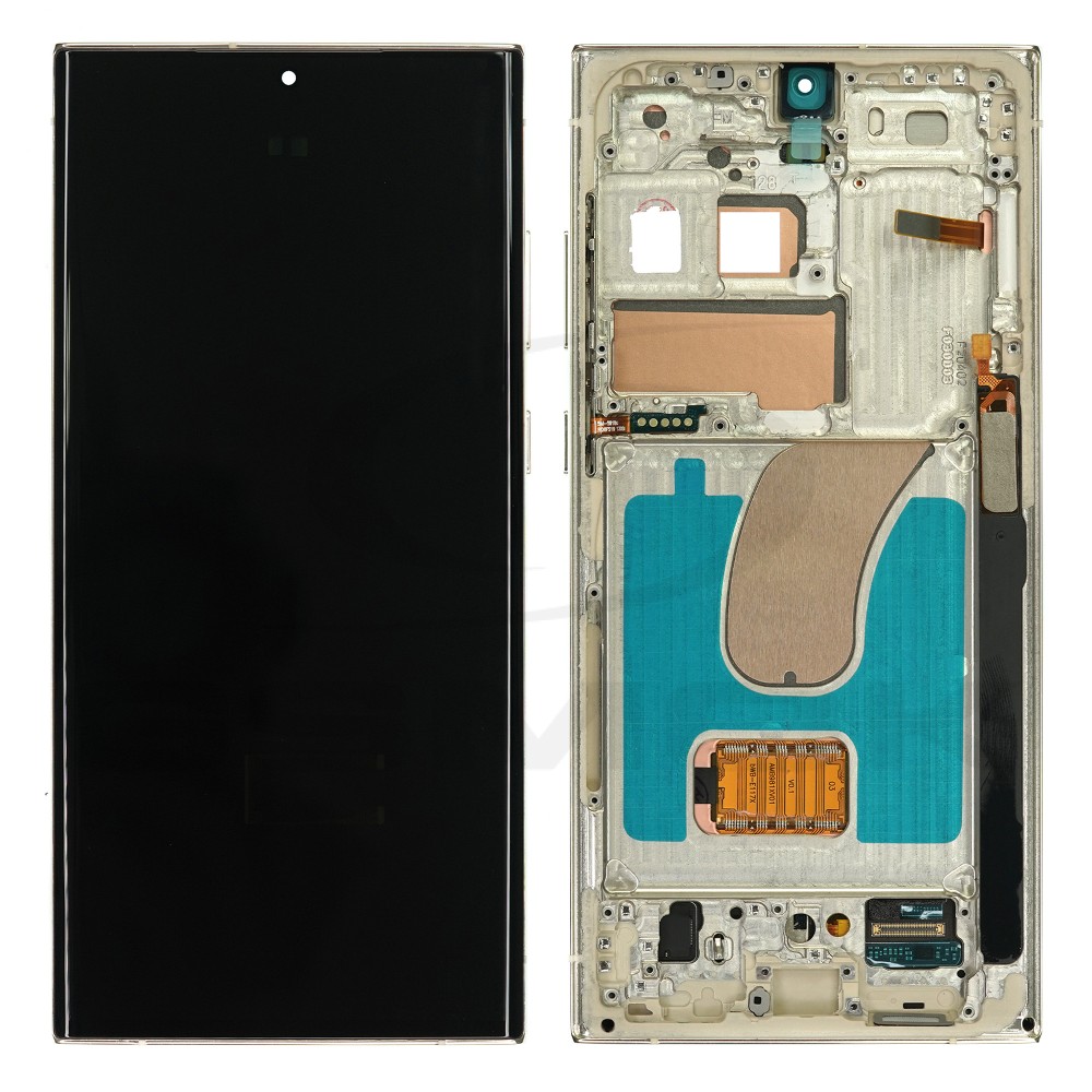 WYŚWIETLACZ LCD + PANEL DOTYKOWY KOMPLET SAMSUNG S918 GALAXY S23 ULTRA ZŁOTY Z RAMKĄ EU [OLED SOFT]