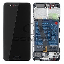 WYŚWIETLACZ LCD DO HUAWEI P10 VTR-L09 VTR-L29 Z RAMKĄ I BATERIĄ CZARNY 02351DGP ORYGINAŁ SERVICE PACK