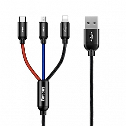 KABEL USB 3W1 1.2M 3.5A BASEUS CAMLT-BSY01 CZARNY