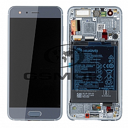 WYŚWIETLACZ LCD DO HUAWEI HONOR 9 STF-L09 Z RAMKĄ I BATERIĄ SREBRNY 02351LCD ORYGINAŁ SERVICE PACK