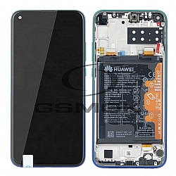 WYŚWIETLACZ LCD DO HUAWEI P40 LITE E Z RAMKĄ I BATERIĄ NIEBIESKI 02353FMX ORYGINAŁ SERVICE PACK