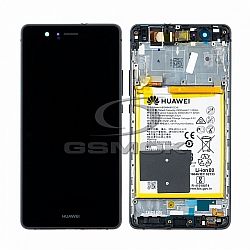 WYŚWIETLACZ LCD DO HUAWEI P9 LITE VNS-L31 Z RAMKĄ I BATERIĄ CZARNY 02350TMU, 02350TRB ORYGINAŁ SERVICE PACK