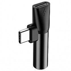 ADAPTER AUDIO USB-C DO USB-C I AUX 3.5MM BASEUS L41 CATL41-01 CZARNY