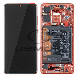 WYŚWIETLACZ LCD DO HUAWEI P30 Z RAMKĄ I BATERIĄ BURSZTYNOWY 02352NLQ 02354HRG 02353UBW ORYGINAŁ SERVICE PACK