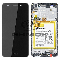 WYŚWIETLACZ LCD DO HUAWEI Y6 II CAM-L21 Z RAMKĄ I BATERIĄ CZARNY 02350XME 02350VUG ORYGINAŁ SERVICE PACK