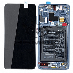 WYŚWIETLACZ LCD DO HUAWEI MATE 20 Z RAMKĄ I BATERIĄ NIEBIESKI 02352FQM ORYGINAŁ SERVICE PACK