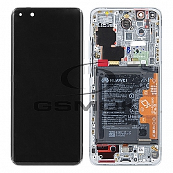 WYŚWIETLACZ LCD DO HUAWEI P40 PRO Z RAMKĄ I BATERIĄ BIAŁY 02353PJK ORYGINAŁ SERVICE PACK