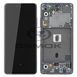 WYŚWIETLACZ LCD DO SAMSUNG A516 GALAXY A51 5G CZARNY Z RAMKĄ GH82-23124A, GH82-23100A ORYGINAŁ SERVICE PACK