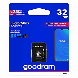KARTA PAMIĘCI GOODRAM MICRO SD 32GB Z ADAPTEREM 10 CLASS UHS I M1AA-0320R12