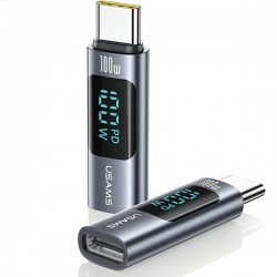 ADAPTER USB-C DO USB-C 100W USAMS AU18 STALOWY
