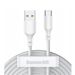 KABEL USB USB-C 5A 40W 1.5M BASEUS SIMPLE WISDOM TZCATZJ-02 BIAŁY 2 SZTUKI