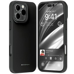 ETUI MERCURY SILICONE IPHONE 16 PRO MAX CZARNY