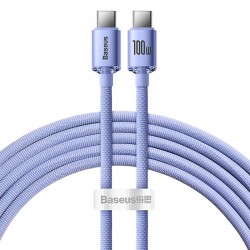 KABEL BASEUS CRYSTAL SHINE SERIES USB-C DO USB-C 100W 5A 1.2M CAJY000605 FIOLETOWY