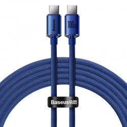 KABEL BASEUS CRYSTAL SHINE SERIES USB-C DO USB-C 100W 5A 2M CAJY000703 NIEBIESKI