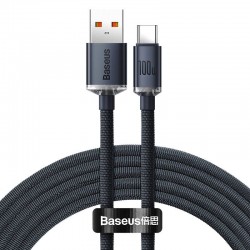 KABEL BASEUS CRYSTAL SHINE SERIES USB DO USB-C 100W 2M CZARNY CAJY000501