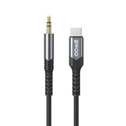 KABEL JACK 3.5MM DO USB-C 1.2M BWOO BO-AUX066 CZARNY
