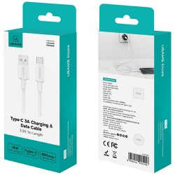 KABEL USAMS U90 USB-A DO USB-C 3A BIAŁY