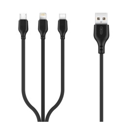 KABEL USB 3W1 1M 2.1A XO NB103 CZARNY