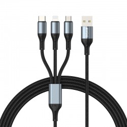 KABEL USB 3W1 1M 3A BWOO X274 CZARNY