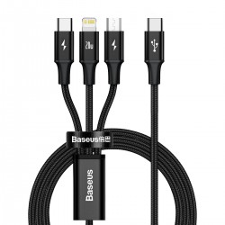 KABEL USB-C 3W1 DO LIGHTNING + USB-C + MICRO USB 1.5M 20W BASEUS RAPID CAMLT-SC01 CZARNY
