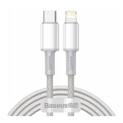 KABEL USB-C DO LIGHTNING 20W 2M BASEUS HIGH DENSITY BRAIDED CATLGD-A02 BIAŁY