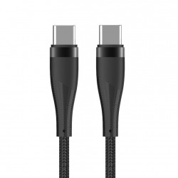 KABEL USB-C DO USB-C MAXLIFE MXUC-08 1M 60W CZARNY NYLONOWY