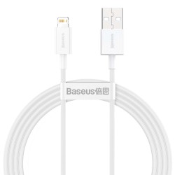 KABEL USB DO LIGHTNING 2.4A 1.5M BASEUS SUPERIOR CALYS-B02 BIAŁY