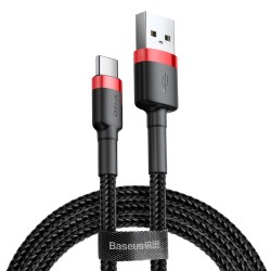 KABEL USB DO USB-C 0.5M 3A BASEUS CAFULE CATKLF-A91 CZARNO-CZERWONY