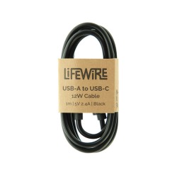 KABEL USB DO USB-C 2.4A 12W 1M CZARNY BULK