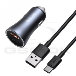 ŁADOWARKA SAMOCHODOWA BASEUS GOLDEN CONTATOR PRO USB + USB C Z KABLEM USB DO USB-C QC 4.0 PD 3.0 40W TZCCJD-0G CZARNA ŁADOWARKA SAMOCHODOWA BASEUS GOLDEN CONTATOR PRO USB + USB C Z KABLEM USB DO USB-C QC 4.0 PD 3.0 40W TZCCJD-0G CZARNA