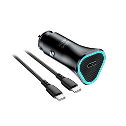 ŁADOWARKA SAMOCHODOWA BLUE STAR USB C QC3.0 PD AFC 3A 20W + KABEL USB C DO USB C CZARNA ŁADOWARKA SAMOCHODOWA BLUE STAR USB C QC3.0 PD AFC 3A 20W + KABEL USB C DO USB C CZARNA