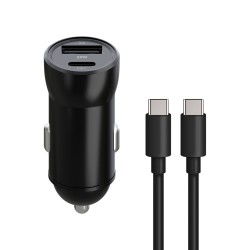 ŁADOWARKA SAMOCHODOWA MAXLIFE MXCC-04 20W PD3.0 + QC3.0 USB-C+USB + KABEL USB-C DO USB-C CZARNA ŁADOWARKA SAMOCHODOWA MAXLIFE MXCC-04 20W PD3.0 + QC3.0 USB-C+USB + KABEL USB-C DO USB-C CZARNA