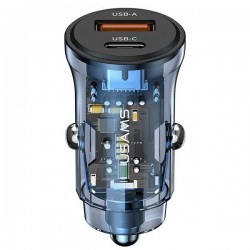 ŁADOWARKA SAMOCHODOWA USAMS C32 USB-A+USB-C 30W FAST CHARGE NIEBIESKI ŁADOWARKA SAMOCHODOWA USAMS C32 USB-A+USB-C 30W FAST CHARGE NIEBIESKI