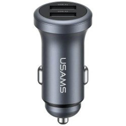 ŁADOWARKA SAMOCHODOWA USAMS CC320 ALUMINIUM 2XUSB-A 2.4A TARNISH ŁADOWARKA SAMOCHODOWA USAMS CC320 ALUMINIUM 2XUSB-A 2.4A TARNISH