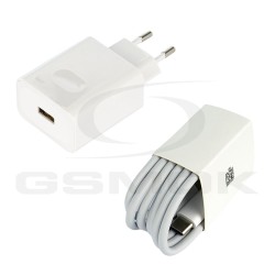 ŁADOWARKA SIECIOWA HUAWEI HW-100400E00 HW-100400E01 40W SUPER CHARGE 2221192 BIAŁA Z KABLEM USB USB-C 1M 04072007 ORYGINAŁ