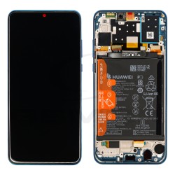 OUTLET WYŚWIETLACZ LCD DO HUAWEI P30 LITE MAR-LX1A Z RAMKĄ I BATERIĄ WERSJA KAMERY 48MPIX NIEBIESKI 02352RQA ORYGINAŁ SERVICE PACK