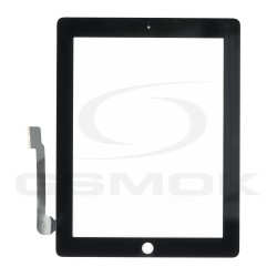 PANEL DOTYKOWY IPAD 3 (1403, A1416, A1430) / IPAD 4 (A1458, A1459, A1460) CZARNY Z TAŚMĄ KLEJĄCĄ