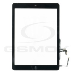 PANEL DOTYKOWY IPAD AIR (A1474, A1475, A1476) CZARNY Z TAŚMA KLEJĄCĄ I PRZYCISKIEM HOME