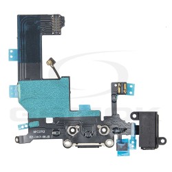 TAŚMA FLEX IPHONE 5 ZE ZŁĄCZEM ŁADOWANIA CZARNA