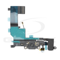 TAŚMA FLEX IPHONE 5S ZE ZŁĄCZEM ŁADOWANIA CZARNA