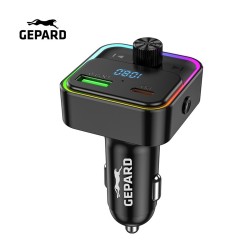 TRANSMITER FM ŁADOWARKA SAMOCHODOWA GEPARD PD30W QC3.0 CZARNY